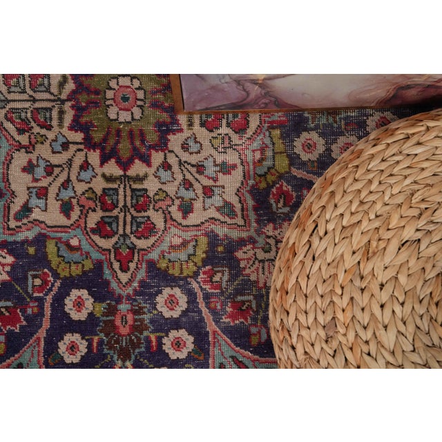 1970s Vintage Persian Handmade Wool 10x13 Red Area Rug For Sale - Image 4 of 11