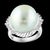 16MM Round White South Sea Pearl Diamond Platinum Halo Sunburst Ring For Sale - Image 14 of 18