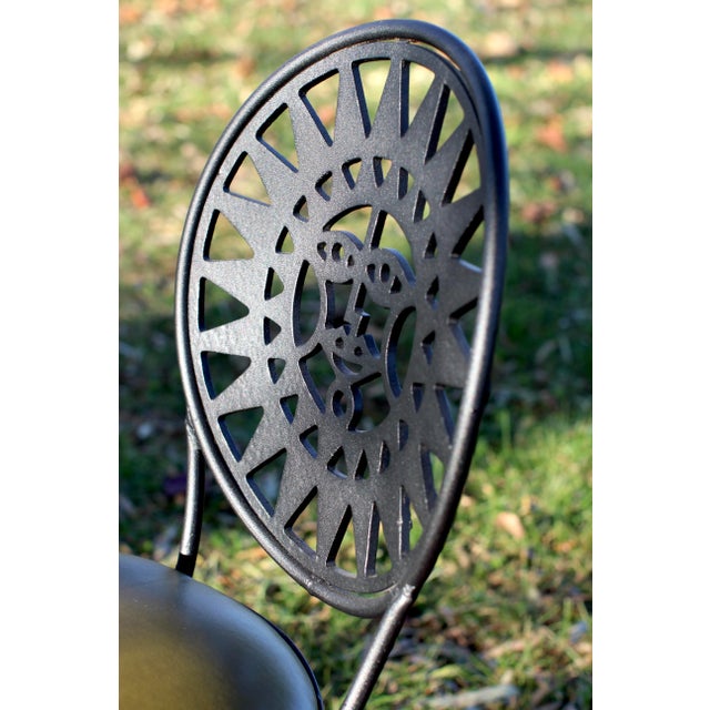 Black 1960s Pair of Arthur Umanoff Attributed Sun Face Chairs For Sale - Image 8 of 12