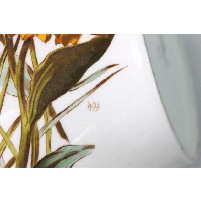 Antique George Jones Crescent Hand Painted Fine China Bowl Centerpiece Gold Fluted Edge For Sale - Image 9 of 12