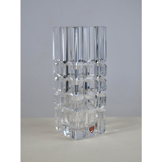 Glass Mid-Century Modern Crystal Faceted Vase by Sven Palmqvist for Orrefors, Sweden, 1950s For Sale - Image 7 of 11