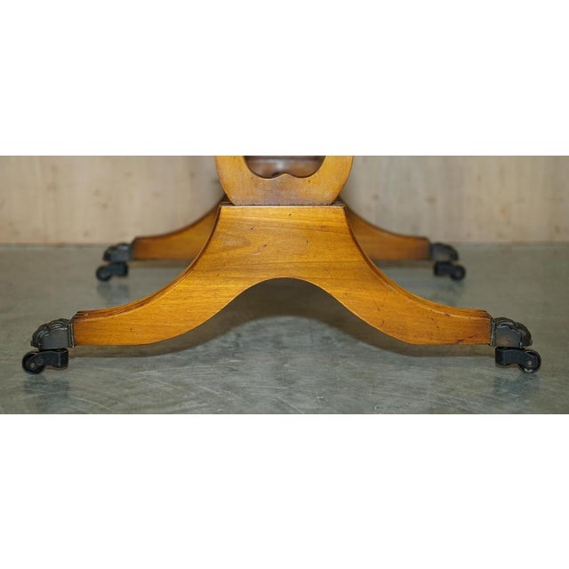 Extending Green Leather & Burr Yew Wood Side Table from Bevan Funnell For Sale - Image 17 of 18