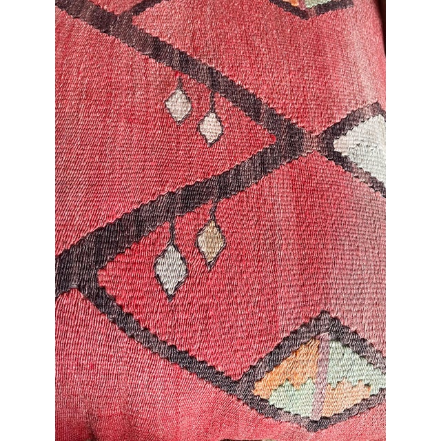 Custom Red Kilim Rug Pillow For Sale In New York - Image 6 of 8