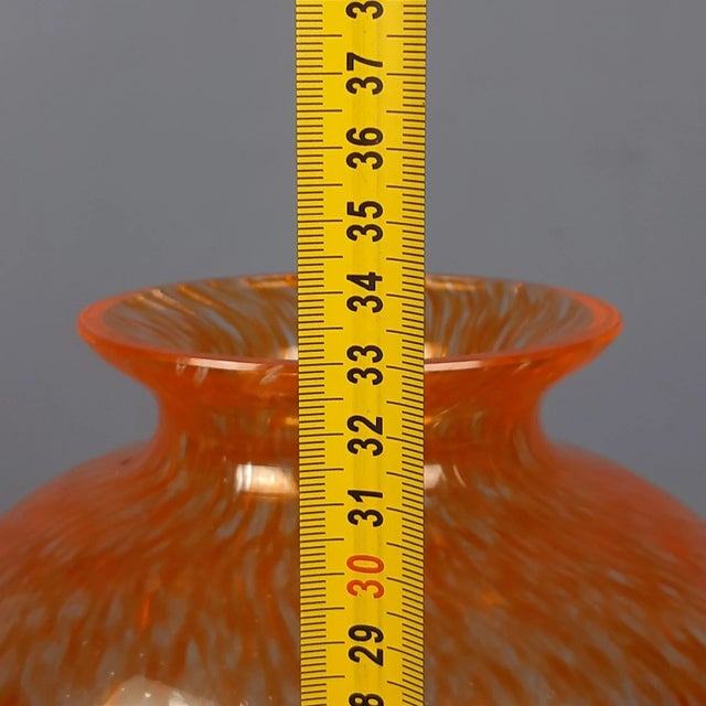 Transparent Orange Spotted Murano Glass Vase, 1970s For Sale - Image 10 of 11