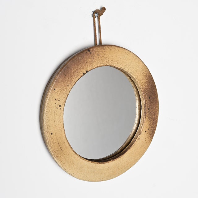 Glazed Stoneware Mirror, France, 1970s For Sale - Image 6 of 8