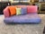 Lavender Micro-Suede + Rose Pink Leather Chaise Sofa For Sale In San Francisco - Image 6 of 12