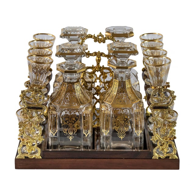 Metal 19th Century Napoleon III Liqueur Box, France, Set of 21 For Sale - Image 7 of 12