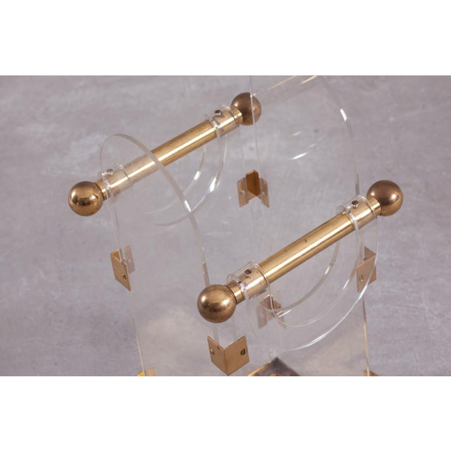Plastic Vintage Acrylic and Brass Umbrella Stand from Fontana Arte, Italy 1970s For Sale - Image 7 of 9