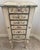 Wood Hand-Painted Floral Jewelry Armoire Cabinet With Mirror & Storage For Sale - Image 7 of 10