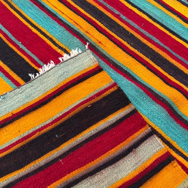 1960s Vintage Runner Kilim Rug With Striped Design For Sale - Image 5 of 5