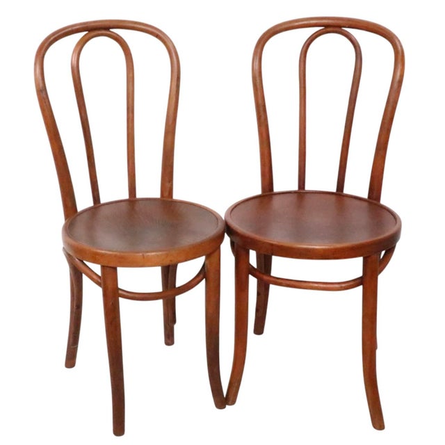 Early 20th Century Set of Four Vienna Secessionist Style Thonet Bentwood Cafe Bistro Dining Chairs For Sale - Image 11 of 13