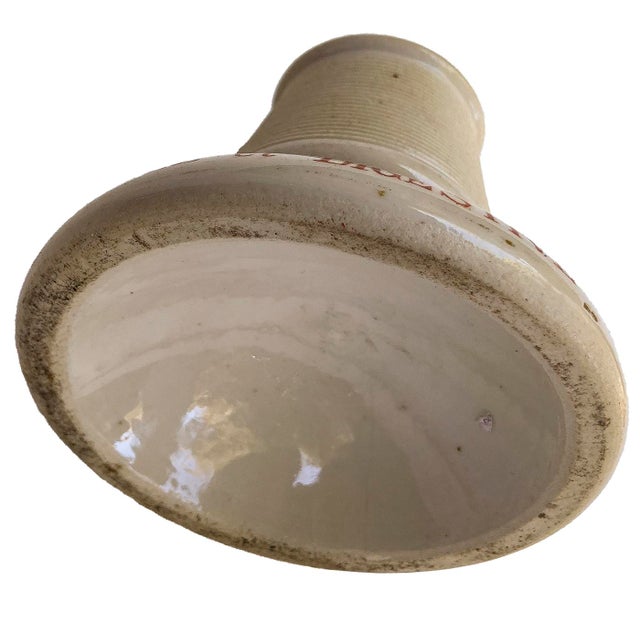 Red Antique French Exlixir Gaulois Liqueur Ceramic Match Stick Holder For Sale - Image 8 of 8