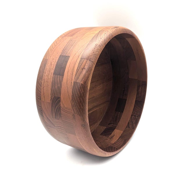 Dansk 1960s Kjeni Round Staved Teak Bowl For Sale - Image 4 of 10