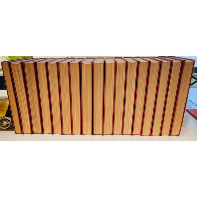 Textile Encyclopedia Set: Vintage 1938 Encyclopedia Americana in Burgundy Wine Red - 17 Volumes For Sale - Image 7 of 10