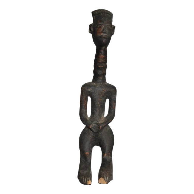 Congolese Artist, Bena Lulua Figure, Wood Carving For Sale