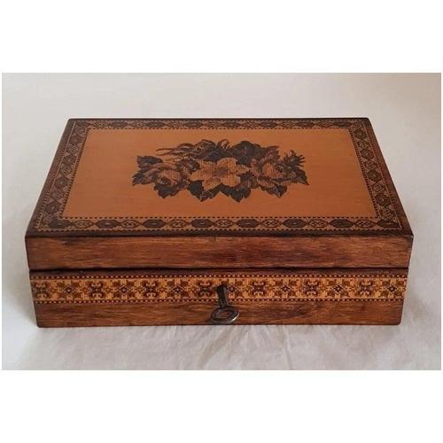Antique Victorian Tunbridge Ware Satinwood Jewellery Box, 1850s For Sale - Image 4 of 18