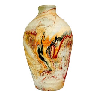 1970s Vintage Americana Southwestern Boho Chic Nemadji Studio Pottery Vase For Sale