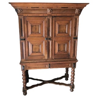 18th Century Renaissance Cabinet on High Legs in Oak, 1750s For Sale