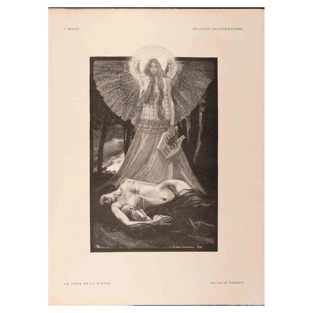 Pierre-Eugène Vibert, Au Pays de la Vierge, Original Woodcut Print, 1897 For Sale