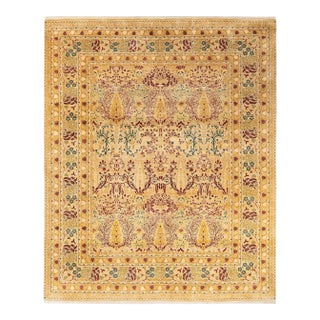 Mogul, One-of-a-Kind Hand-Knotted Area Rug in Yellow, 8' 3" x 10' 1" For Sale