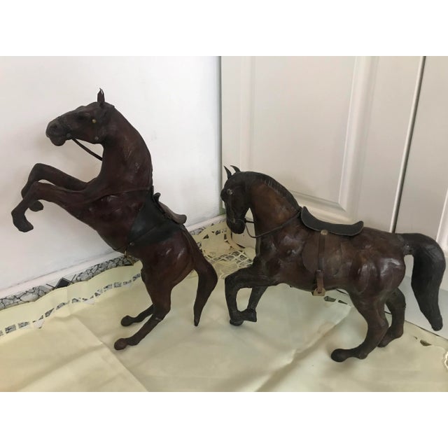 Leather Horse Figurines, 1950s, Set of 2 For Sale - Image 4 of 18