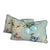 Brunschwig & Fils Fabriano lumbar pillows in Jade, with Samuel & Sons blue julienne piping. Double sided Invisible zippers...