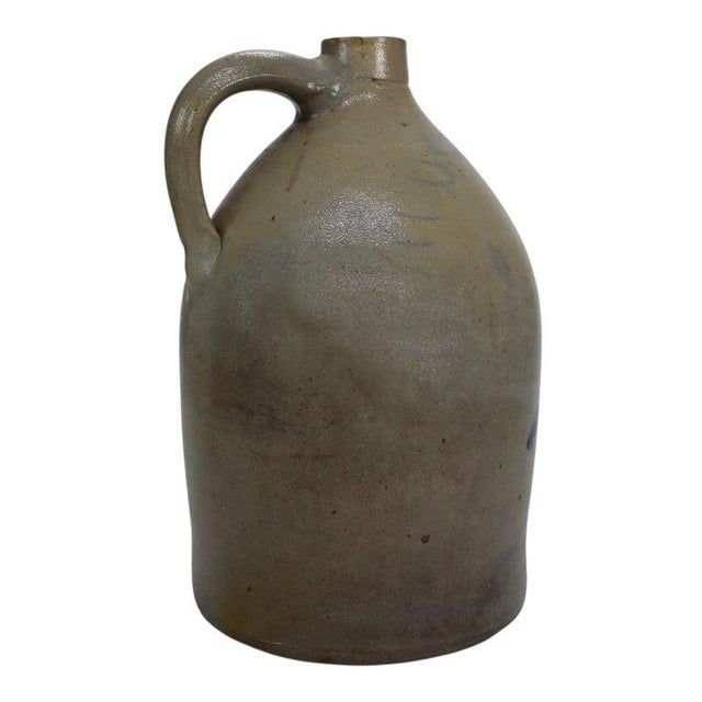 West Troy Pottery Salt Glazed Stoneware Jug With Bird Signed C1870 For Sale - Image 9 of 12