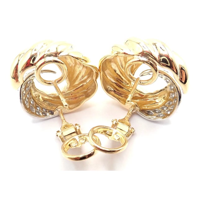 Late 20th Century Verdura Yellow Gold Diamond Swirl Earrings, Pair For Sale - Image 11 of 15