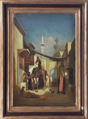 Arabian Scene, Vigneron Landscape, 2004, Oil on Canvas, Framed