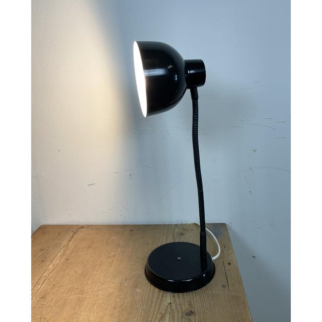 Black Industrial Gooseneck Table Lamp, 1960s For Sale - Image 14 of 16