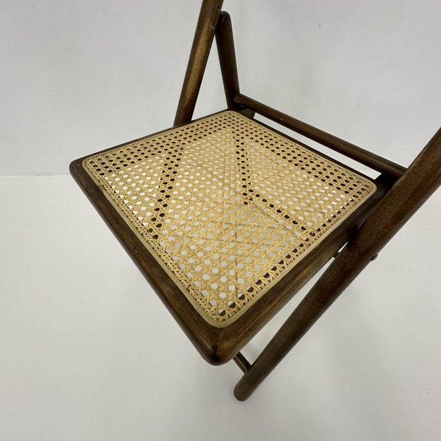 Vintage Folding Chair in Webbing and Wood from Habitat, 1980s For Sale - Image 12 of 17