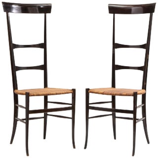 Pair of Chiavari "Super Leggera" Chairs, Italy, 1950s For Sale