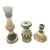 Set of 3 Discontinued Miho Unexpected Things Sculptural Ceramic Candlesticks With Textile Trimmings For Sale