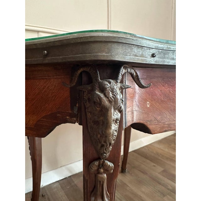 Italian Italian Parquetry Inlaid Tray Table With Painted Figural Panel and Glass Top Late 19th/Early 20th C. For Sale - Image 3 of 6