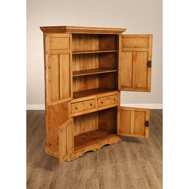 Rustic European Pine Country Style Armoire Cabinet With Drawers For Sale - Image 3 of 18