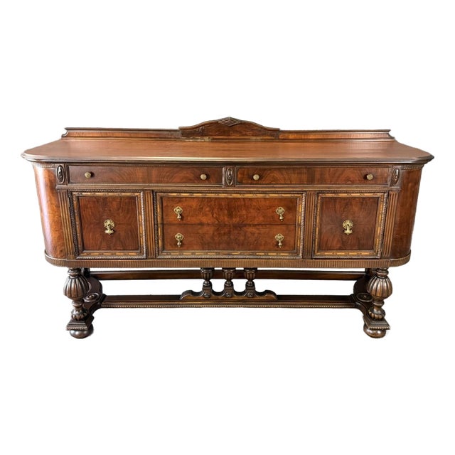 Circa 1930s Jacobean Style Sideboard For Sale
