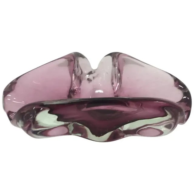 Purple 1970s Italian Mid-Century Modern Purple Murano Glass Ashtray For Sale - Image 8 of 8