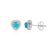 Natural Cabochon Turquoise Heart & Diamond Halo Stud Earrings in 14k Gold- A Pair For Sale - Image 4 of 11
