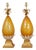 Pair of Venetian Murano Glass Pineapple Style Table Lamps with Gilt Scrolls For Sale