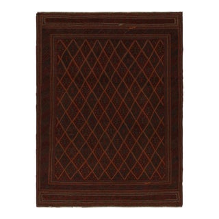 Rug & Kilim’s Mashwani Afghan Baluch Rug in Red With Geometric Patterns For Sale