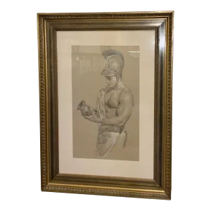 Original Pencil Drawing Portrait of a Gladiator