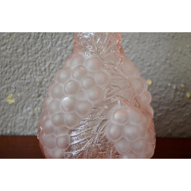 Italian Bottle in Sandblasted Pink Glass from Empoli, 1960s For Sale - Image 6 of 10