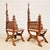 Vintage Renaissance Revival Carved Oak Chairs with Liberty Damask and Regal Tassels, 1970s, Set of 2, in Very Good...