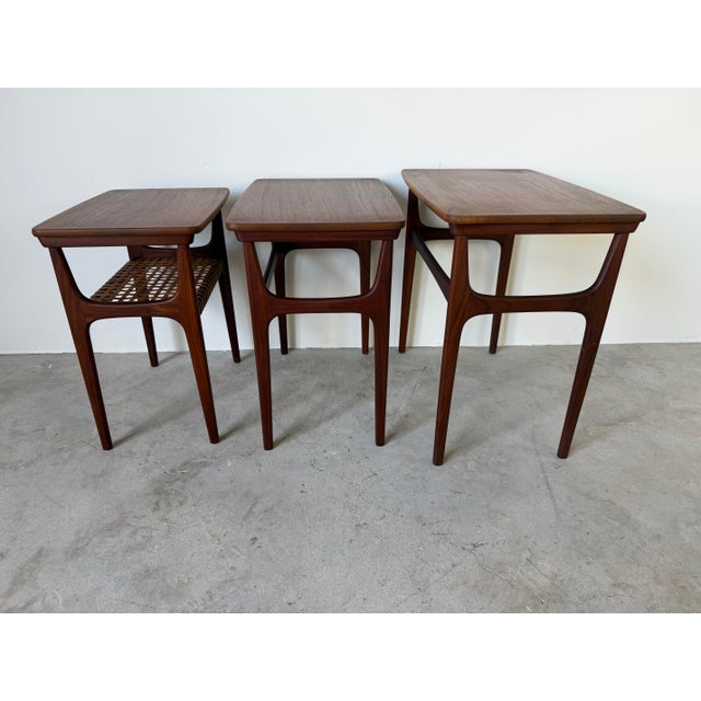 Mid-Century Danish Modern Teak Nesting Tables by Erling Torvits for Heltborg Møbler – Set of 3 For Sale - Image 10 of 12