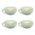 Cabbage Ware Green and Cream Coffee Cups or Soup Mugs - Set of 4 For Sale