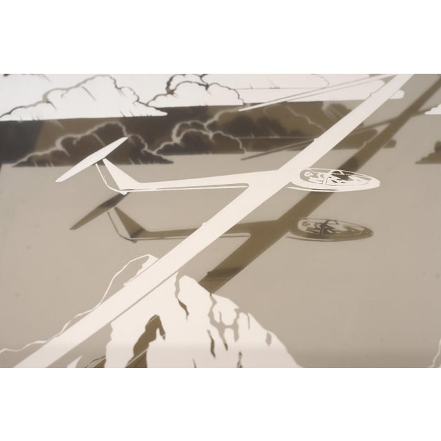 Silver Vintage 1970s Sailplanes Gliders Mirror Shadow Box For Sale - Image 8 of 14