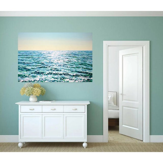 Early 21st Century Ocean Turquoise 2. Modern Original Hand Painting. For Sale - Image 10 of 12