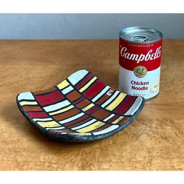 Vintage Abstract Ceramic Tile Dish For Sale In West Palm - Image 6 of 12