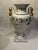Vintage Neoclassical Campana Porcelain Gold & White Figural Urn For Sale - Image 9 of 11