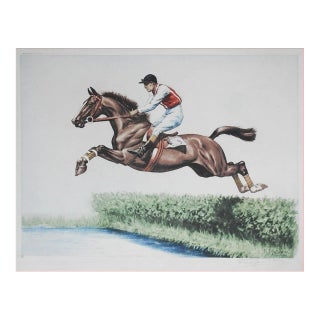 Early 20th Century Francisque Rebour Horse Race Steeplechasing Etching For Sale